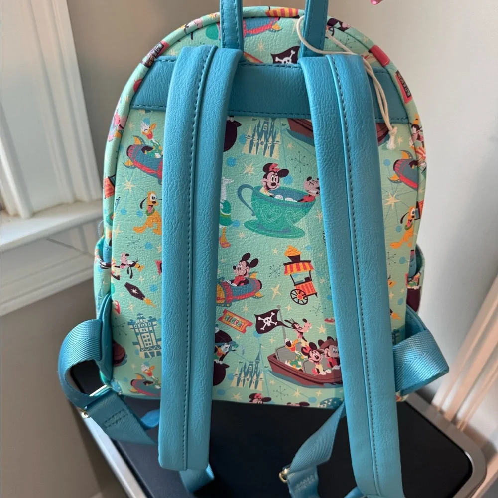Disney “Play in the Park” merch Loungefly Backpack - Teal - Picture 4 of 7